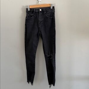 Pistola Black Ripped Frayed Hem Skinny Jeans